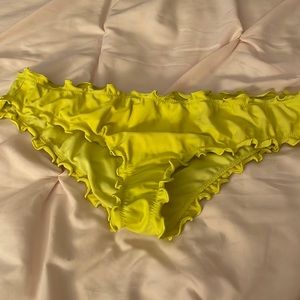 yellow scrunched bathing suit bottoms